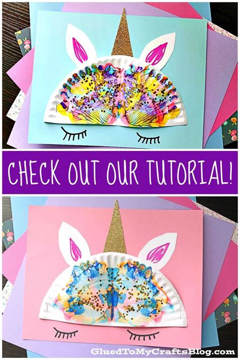 Paper Plate And Paint Splat Unicorn Hair Kid Craft Idea Unicorn