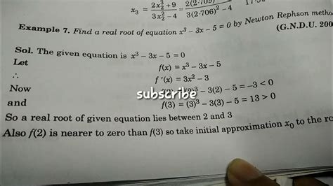 Find The Real Root Of Equation X 3 3x 5 0 By Newton Raphson Method