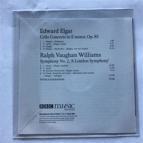 Elgar Cello Concerto Vaughan Williams A London Symphony Julian Lloyd