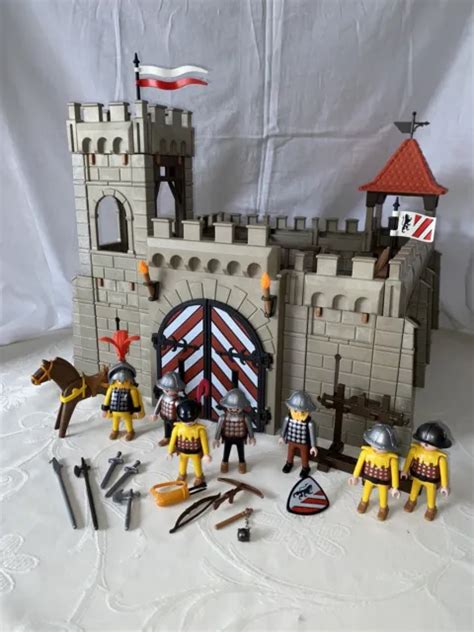 Playmobil Ch Teau M Di Val Poste De Guet Gardes Chevaliers Superbe