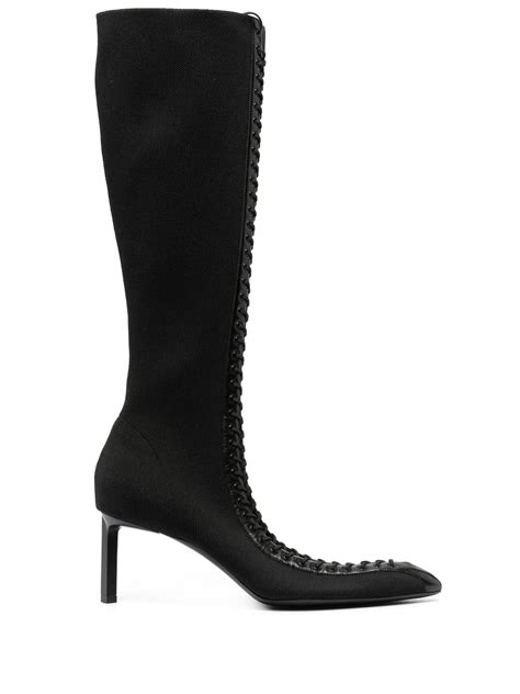 Givenchy Show 70 Leather Lace Detail Knee High Boots In Black Lyst