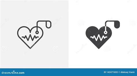 Pacemaker Line Icon Concept Pacemaker Vector Linear Illustration