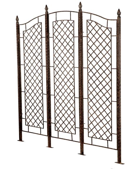 H Potter Three Panel Trellis Wrought Iron Ivy Garden Screen Sturdy And Functional Home