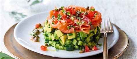 Cucumber Smoked Salmon And Avocado Stacks Olivemagazine