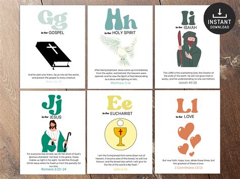 ABC Scripture Cards Flash Cards Memorization Bible Verses Alphabet Card