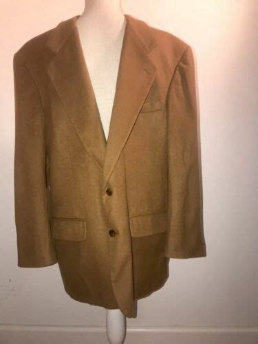 Bill Blass Lord Taylor Pure Cashmere Camel Brown Blazer Jacket Coat 42