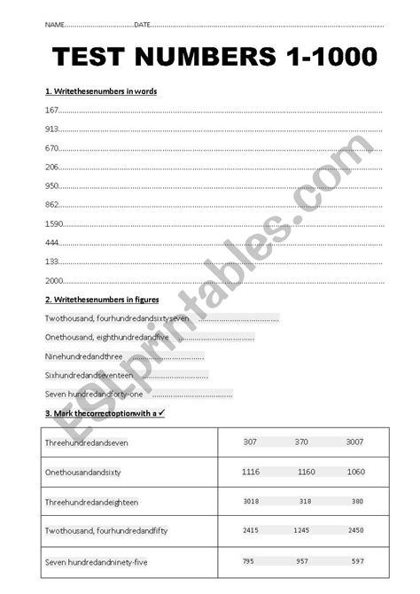 Writing Numbers Worksheet Koyumprogram