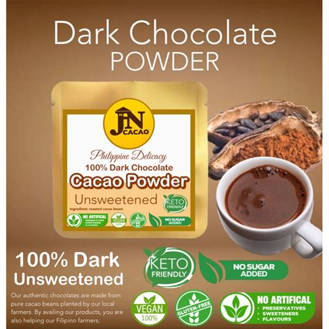 CACAO POWDER 100% DARK UNSWEETENED (15grams sachet) | Shopee Philippines