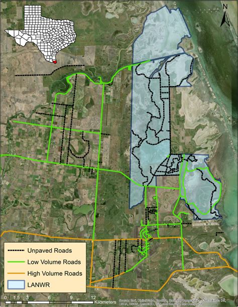 Map Of Road Types Surrounding The Laguna Atascosa National Wildlife