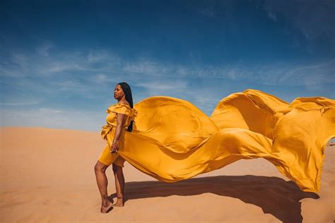 Dubai Desert Flying Dress Photoshoot Pelago