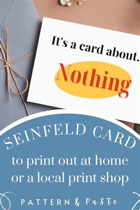 Seinfeld Card Printable Card Funny Printable Card Seinfeld Printable