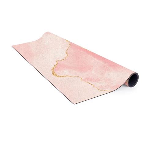 Abstrakte Berge Rosa Mit Goldenen Linien Kork Teppich Hochformat Kaufen