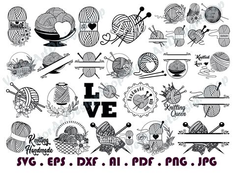 Knitting Bundle Svg3 Yarn Svg Crochet Svg Yarn Ball Svg Wool Svg