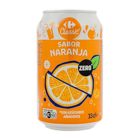 Refresco Sabor Naranja Zero Carrefour Classic Lata 33 Cl