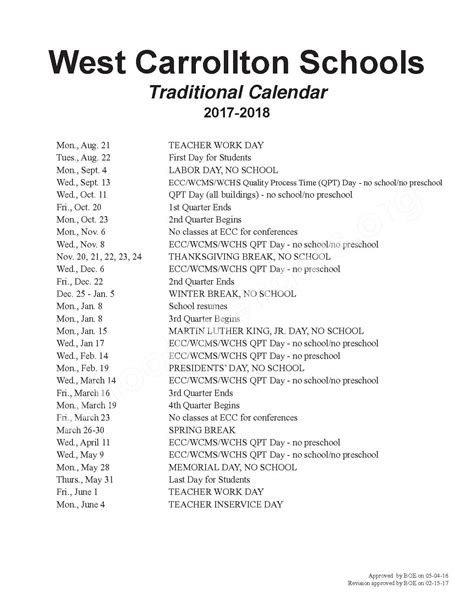 West Carrollton City Schools Calendars – West Carrollton, OH