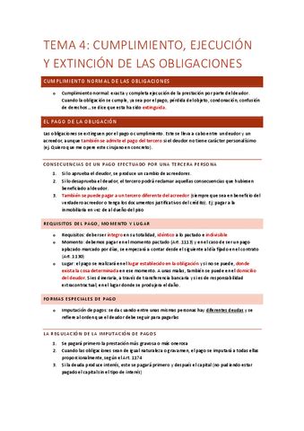 Tema Cumplimiento Y Extincion De Obligaciones Pdf