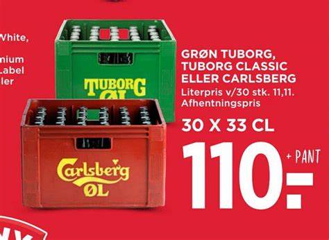 GRØN TUBORG TUBORG CLASSIC ELLER CARLSBERG tilbud hos MENY