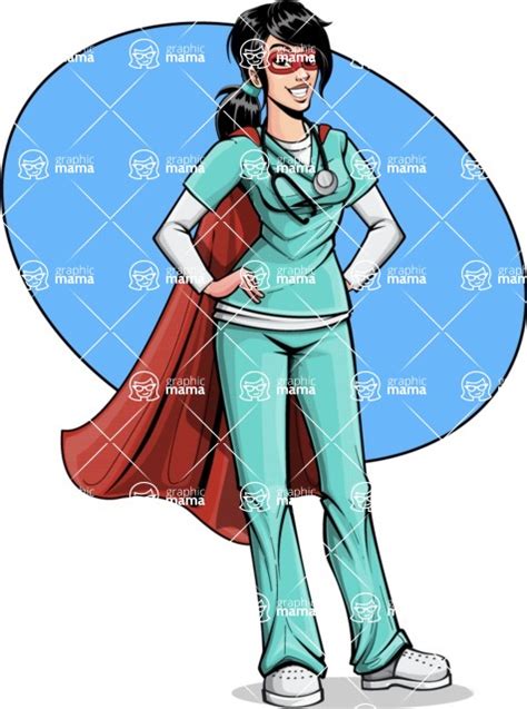 Pop Art Style Female Nurse Cartoon Character Shape Graphicmama