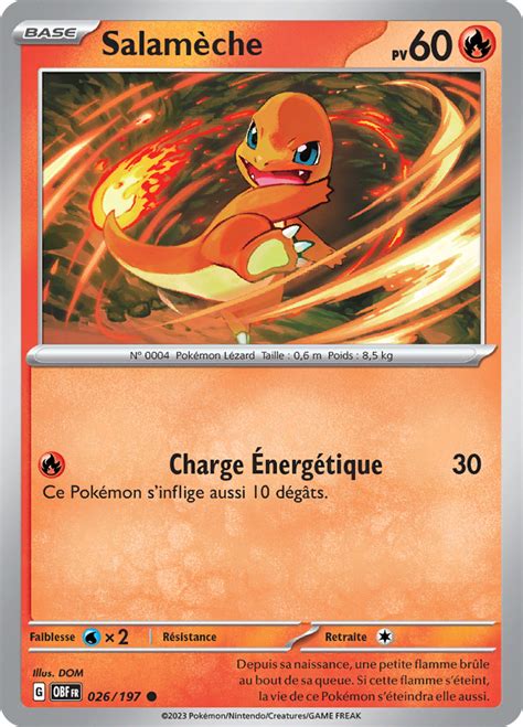 Salamèche Écarlate Et Violet Flammes Obsidiennes 026 — Poképédia