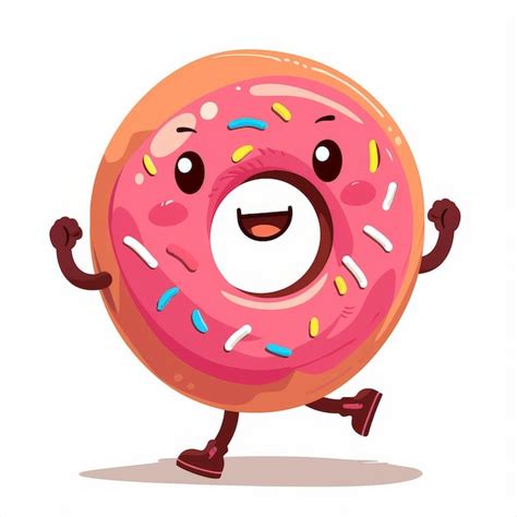 Vintage Retro Donut Personaje De Dibujos Animados Mascota Dulces