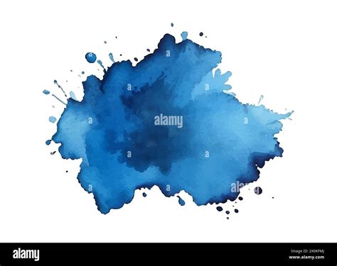 Blue Ink Watercolor Splash Paint Blob Blue Ink Splatter Stain Abstract