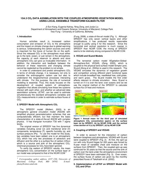 Pdf 15a3 Co2 Data Assimilation With The Coupled Atmosphere