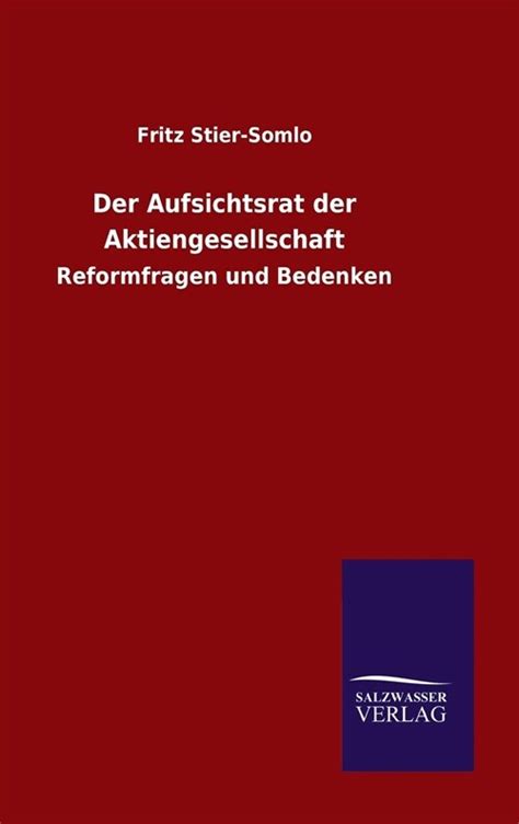 알라딘 Der Aufsichtsrat Der Aktiengesellschaft Hardcover