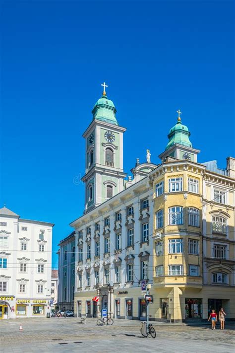 LINZ, AUSTRIA, JULY 30, 2016: Old Cathedral (Alter Dom, Ignatiuskirche ...