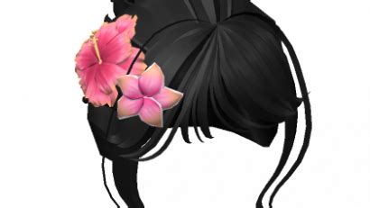 Tropical Flower Messy Bun Black Roblox ID