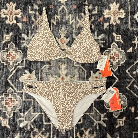 Gianni Bini Swim Nwt Gianni Bini Tan And Cream Bikini Set Elegant Swimwear Poshmark