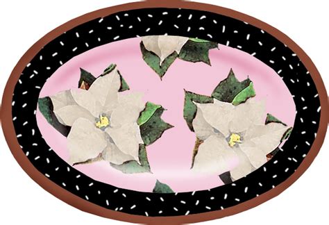 Poinsettia Purple Small Oval Platter Droll Designs