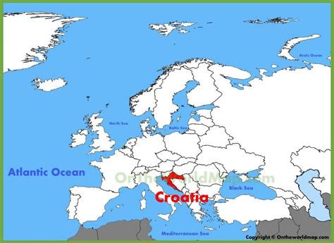 Croatia On World Map Croatia Location On World Map Southern Europe