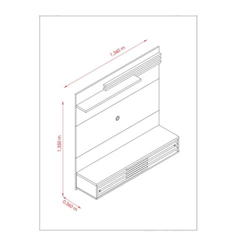 Painel Bancada Para Tv Até 55 2 Portas Suspensa Frizz Naturale Off