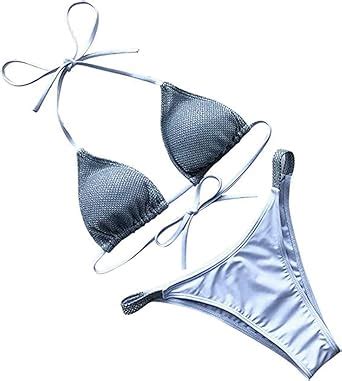 Itvip Bikini De Dos Piezas Ba Ador Sexy De Color Liso Para Mujer