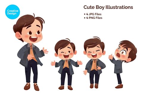 Cute Boy Illustration Graphic by creativedesign · Creative Fabrica