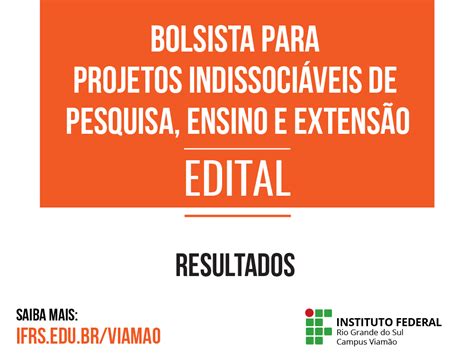 Divulgados Os Bolsistas Selecionados No Edital De Projetos