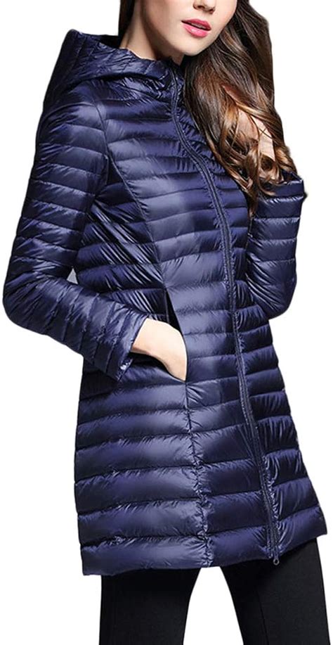 GELing Chaquetas De Pluma Con Capucha Mujer Ligero Parka Acolchada