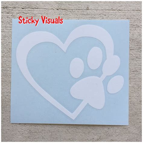 Heart Dog Paw Love Decal Sticker Pick Size & Color #decals #stickers ...