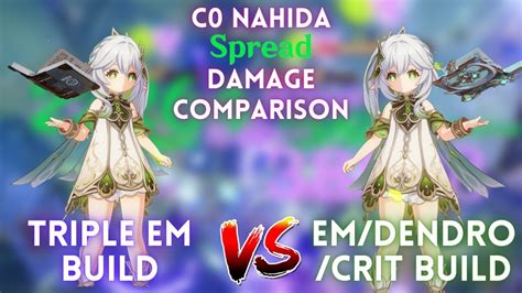 Triple EM Vs EM Dendro Crit Build Which Is Better For C0 Nahida S