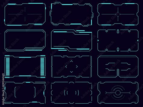 Hud Frames User Interface Elements Futuristic Sci Fi Template