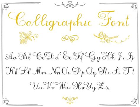 Alphabet Letters Hand Drawn Calligraphy Font Vector Alphabet Hand AB4