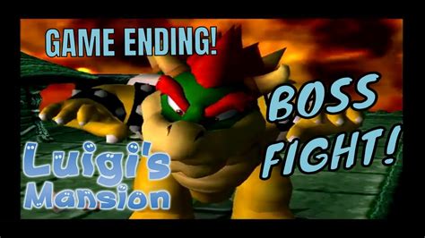 Luigis Mansion Ending Final Boss Fight Bowser Gamecube Youtube