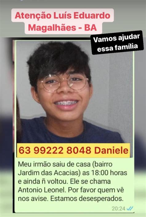 Lem Ba Jovem Sa De Casa E Desaparece No Bairro Jardim Das Ac Cias