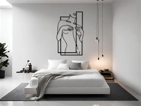 Minimalist Line Art Naked Woman Wall Art Wooden Wall Decoration Interior Design Housewarming