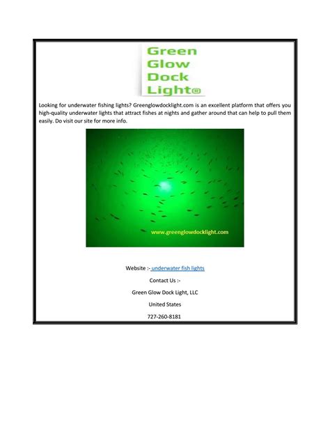 Underwater Fish Lights Greenglowdocklight By Green Glow Dock