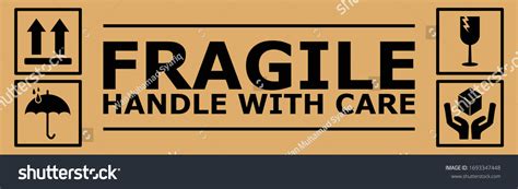 Fragile Package Label Stickers Set Fragile Stock Vector (Royalty Free ...