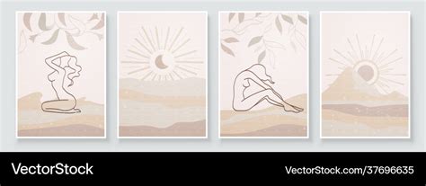 Abstract Composition Art With Nude Woman In Nature