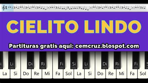 Cielito Lindo Piano Tutorial Synthesia Partitura Youtube