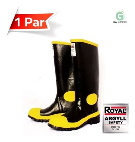 Botas Seguridad De Caucho Puntera Royal Argyll Safety Negra Env O Gratis