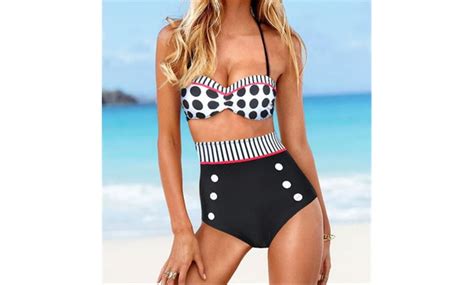 Vintage Polka Dot High Waist Bikini Sets Swimsuit Groupon